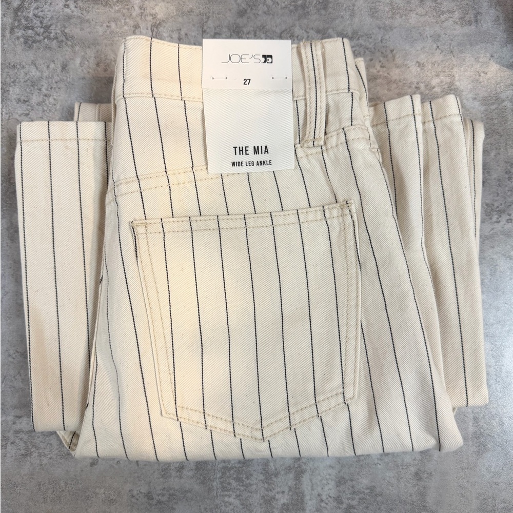 Joe's Jeans Wide Leg Cropped Striped Pants